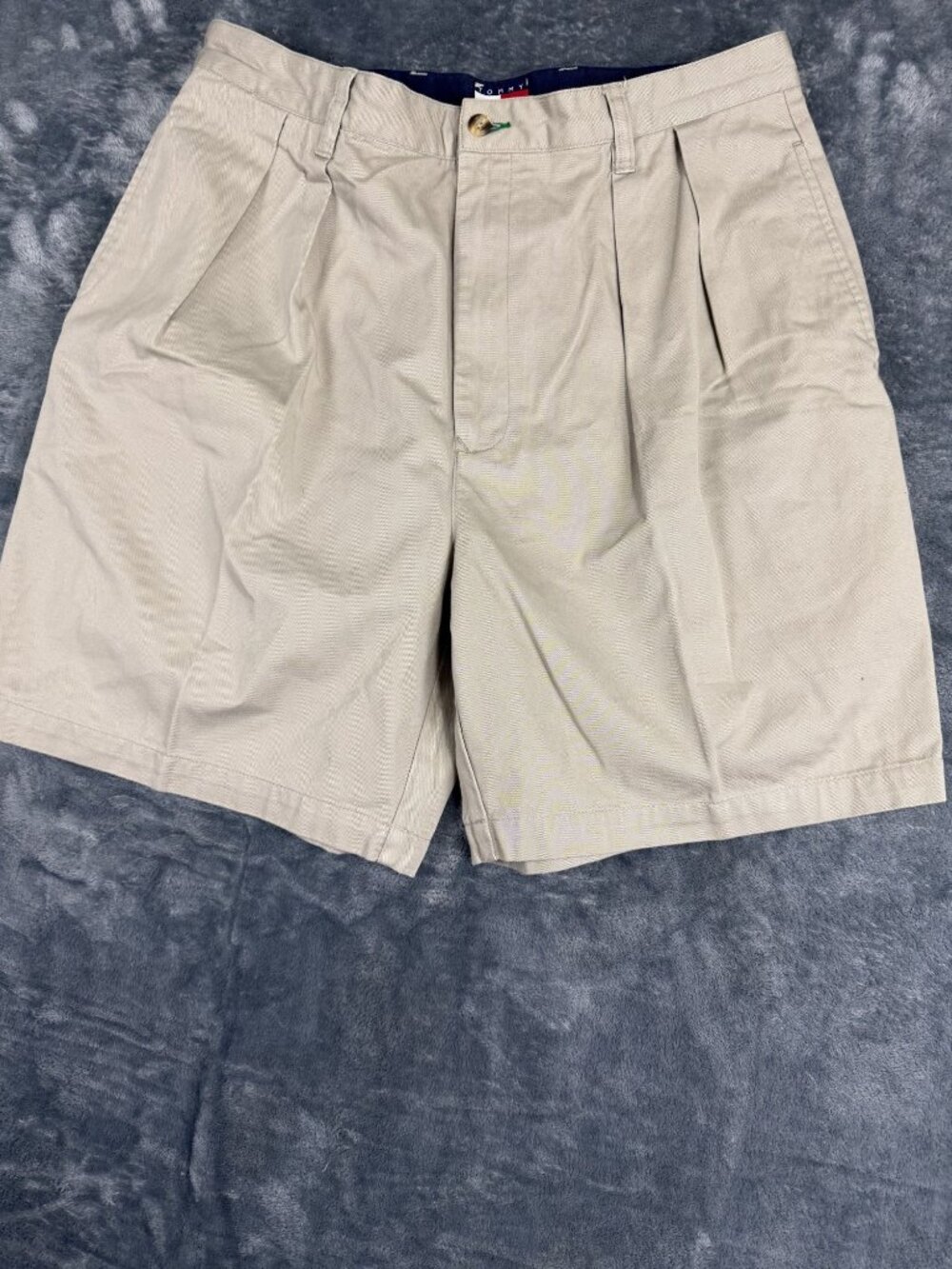 Tommy Hilfiger Mens Khaki Pleated Shorts 36